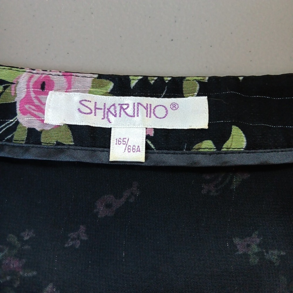 Y2K Skirt Womens Medium Black Floral Fairy Grunge Ruffles Sheer Whimsicore VTG - Picture 6 of 8